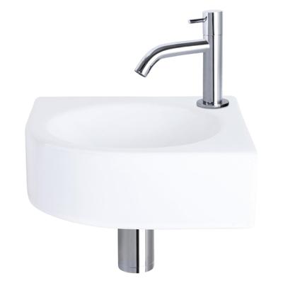 Fonteinset Differnz Cleo 30x30x10 cm Keramiek Wit Met Kraan Gebogen Chroom Differnz