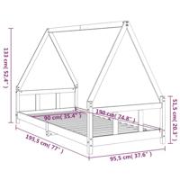 Kinderbedframe 90x190 cm massief grenenhout - thumbnail