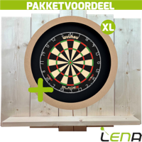 Winmau Blade 6 + Lena Dartbordverlichting Basic XL Plain + Lena Wooden Wall Protector - thumbnail