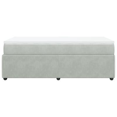 Boxspring met matras fluweel lichtgrijs 90x190 cm