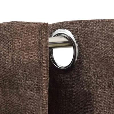 VidaXL Gordijnen linnen-look verduisterend ogen 2 st 140x175 cm taupe VidaXL Gordijnen linnen-look verduisterend ogen 2 st 140x175 cm taupe