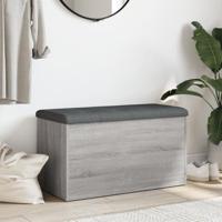 Opbergbankje 82x42x45 cm bewerkt hout grijs sonoma eikenkleurig - thumbnail