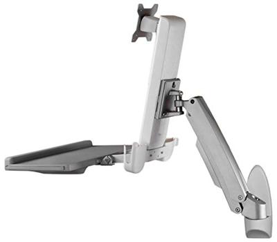 ICY BOX IB-MS600-W, Sit-Stand-Workstation mit Wandhalter für ein Monitor bis zu 24 Monitor-wandbeugel Aantal monteerbare displays: 1 Display(s) 25,4 cm (10) -