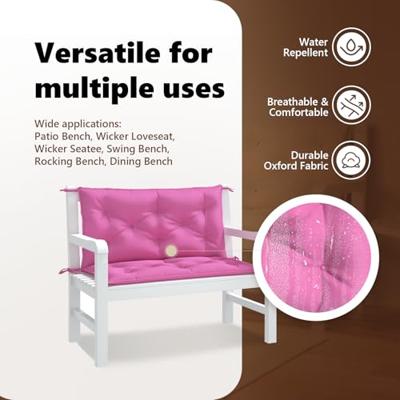 VidaXL Tuinbankkussens 2 st 100x50x7 cm stof roze VidaXL Tuinbankkussens 2 st 100x50x7 cm stof roze