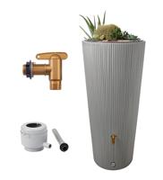 4rain 2-in-1 regenton en plantenbak (Zinkgrijs) - thumbnail