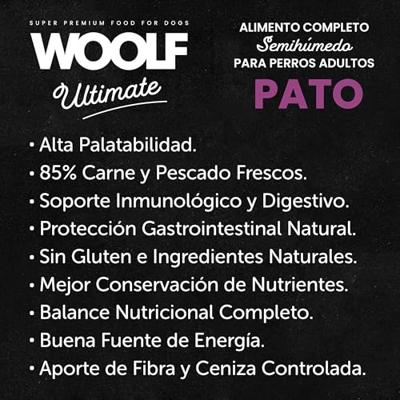 WOOLF Ultimate soft Duck - halfvochtig hondenvoer - 1kg