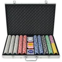 Pokerset met 1000 laser chips aluminium - thumbnail