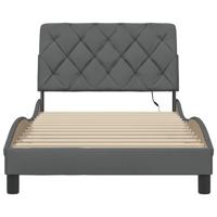 Bedframe met LED zonder matras 100x200 cm stof donkergrijs - thumbnail