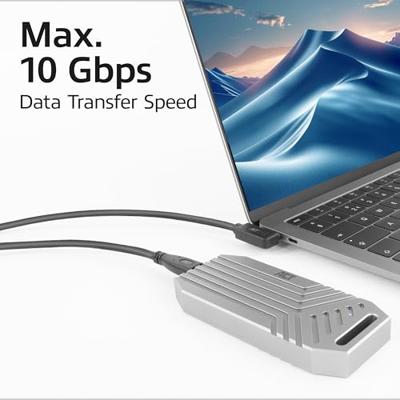 ACT USB 3.0 10Gbps 60W USB Type-C - USB Type-C (haaks horizontaal) 0.5m