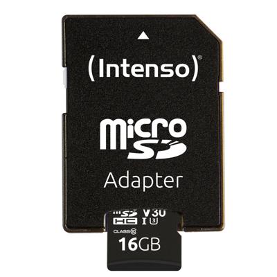Intenso Professional microSDHC-kaart 16 GB Class 10, UHS-I Incl. SD-adapter Intenso Professional microSDHC-kaart 16 GB Class 10, UHS-I Incl. SD-adapter