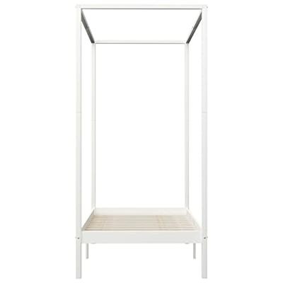 Hemelbedframe massief grenenhout wit 100x200 cm Hemelbedframe massief grenenhout wit 100x200 cm