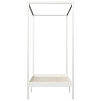 Hemelbedframe massief grenenhout wit 100x200 cm - thumbnail