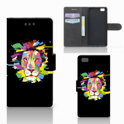 Huawei Ascend P8 Lite Leuk Hoesje Lion Color Huawei Ascend P8 Lite Leuk Hoesje Lion Color