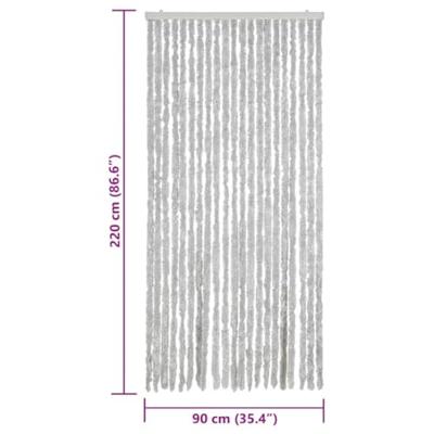 VidaXL Vliegengordijn 90x220 cm chenille grijs