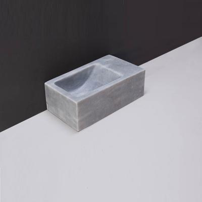 Fontein Forzalaqua Venetia XS Cloudy Marmer Gezoet 29X16X10 cm Met Kraangat Rechts