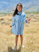 Denim jurk voor meisjes double stone - thumbnail