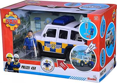 Simba Brandweerman sam politieauto met speelfiguur - thumbnail