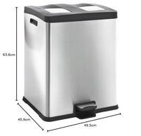 EKO pedaalemmer rejoice 2x30 l matzilverkleurig - thumbnail