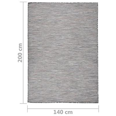 VidaXL Buitenkleed platgeweven 140x200 cm bruin en blauw