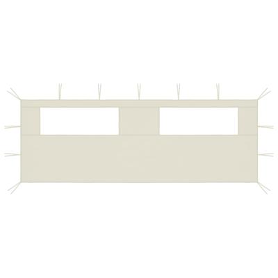 VidaXL Prieelzijwand met ramen 6x2 m crèmekleurig
