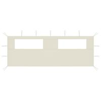 VidaXL Prieelzijwand met ramen 6x2 m crèmekleurig - thumbnail