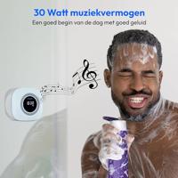 MEDION P66096 Douche radio met Bluetooth (badkamerradio, FM radio, zuignap, LED display, IPX6 waterproof, geïntegreerde oplaadbare batterij, MD43884) blauw - thumbnail