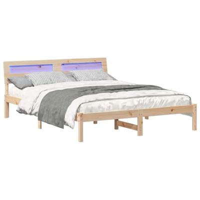 Bedframe Bruin 140 x 200 cm Massief grenenhout