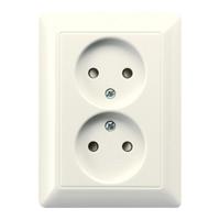 Jung AS500 stopcontact dubbel creme AS5010U - thumbnail