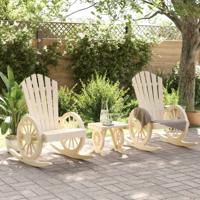 3-delige Loungeset massief vurenhout - thumbnail