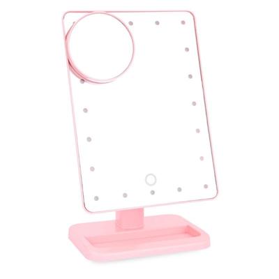 Draagbare LED Touch sensor spiegel met lamp Desktop vulling licht (roze) Draagbare LED Touch sensor spiegel met lamp Desktop vulling licht (roze)