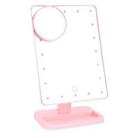 Draagbare LED Touch sensor spiegel met lamp Desktop vulling licht (roze) - thumbnail