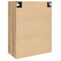 Wandkast artisanaal eikenkleurig 69.5 x 34 x 90 cm Bewerkt hout - thumbnail