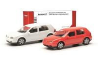 Herpa 013956 H0 Auto Volkswagen Golf IV 4-deurs, rood en wit - thumbnail