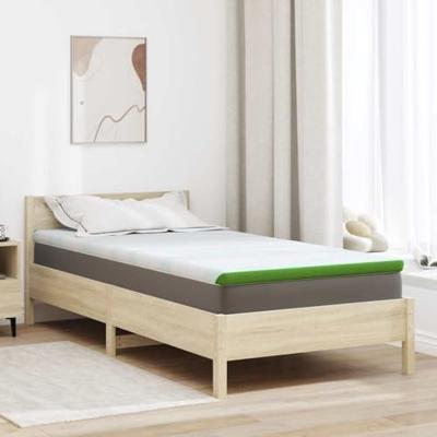 VidaXL Matrastopper wit en groen 90 x 190 cm jacquard stof VidaXL Matrastopper wit en groen 90 x 190 cm jacquard stof
