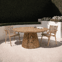 Livingfurn Ronde Tuintafel 'Cindo' Teakhout, 120cm - thumbnail