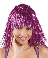 Lametta pruik roze - thumbnail