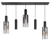 Highlight Hanglamp Perugia 3+2 lichts L 120 cm zwart rook - thumbnail