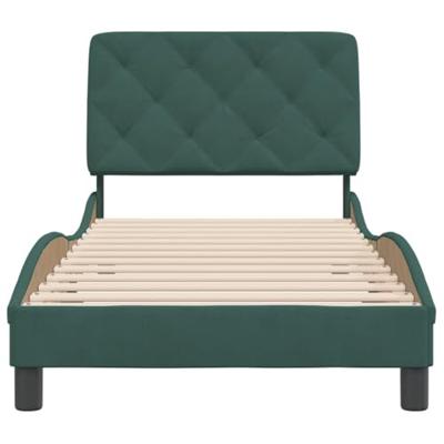 Bedframe zonder matras 90x190 cm fluweel donkergroen