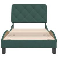 Bedframe zonder matras 90x190 cm fluweel donkergroen - thumbnail