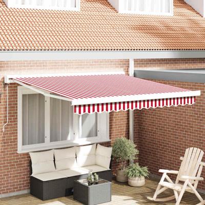 Automatische Inklapbare Luifel Rood met Witte Strepen 350 x 250 cm