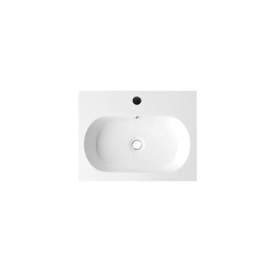 Wastafel Sanilux Compact Line Mineraalmarmer 1 Kraangat En Overloop 60 cm Wit Sanilux