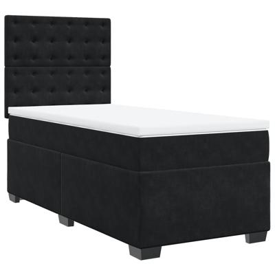 Boxspring met matras fluweel zwart 140x190 cm