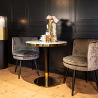 Richmond Ronde Bistrotafel 'Osteria' Faux Marmer en Staal, Ø80cm - thumbnail