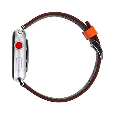 Dot Pattern Leren bandje - Oranje - Geschikt voor Apple Watch 38mm / 40mm / 41mm / 42mm