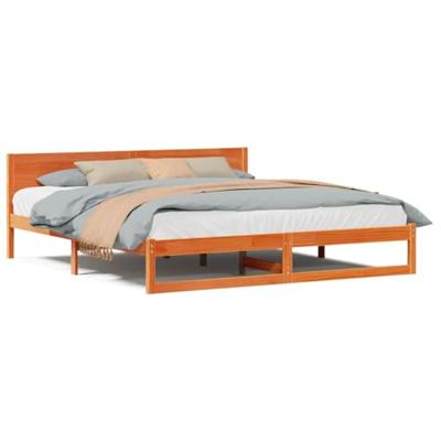 Bedframe Wasbruin 200 x 200 cm Massief grenenhout