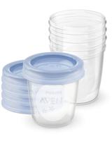 Set van 5 Philips AVENT-bewaarpotten voor moedermelk transparant - thumbnail