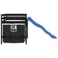 Kinderhoogslaper met gordijnen 80x200 cm massief grenenhout - thumbnail