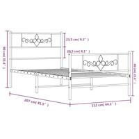 Bedframe met hoofd- en voeteneinde metaal zwart 107x203 cm - thumbnail