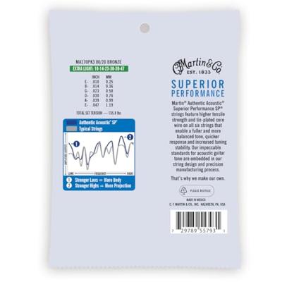 Martin Strings MA170PK3 Authentic SP 80/20 Bronze 3-Pack