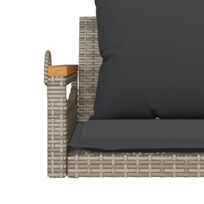 Schommelbank met kussens 109x62x40 cm poly rattan grijs Schommelbank met kussens 109x62x40 cm poly rattan grijs